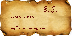 Blond Endre névjegykártya